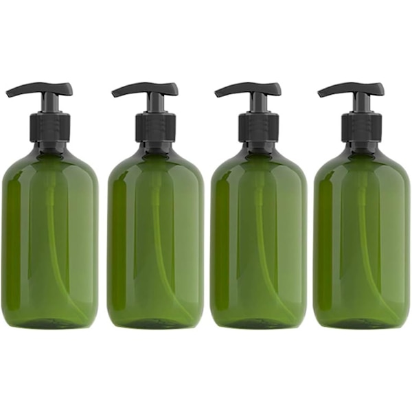 4 isoa tyhjää pulloa, tilavuus 300 ml (vihreä) Green 300ml