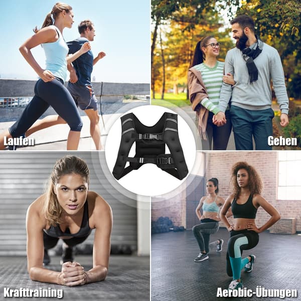Weighted Vest 15 kg, Adjustable Straps, Reflective Strips 15400