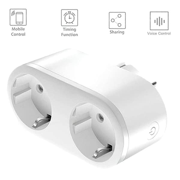 Smartkontakt APP Fjernstemmestyring 16A EU-plugg WiFi Smartplugg Stikkontakt Strømovervåking