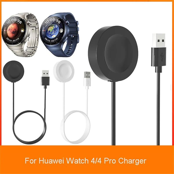 Strømadapter Laderstativ Hurtigladekabel Dokkfeste for Watch 4/4 Pro Black