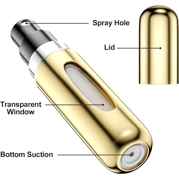 2X Parfume Atomizer 8 ml Parfume flaske til rejse Sølv Silver one size