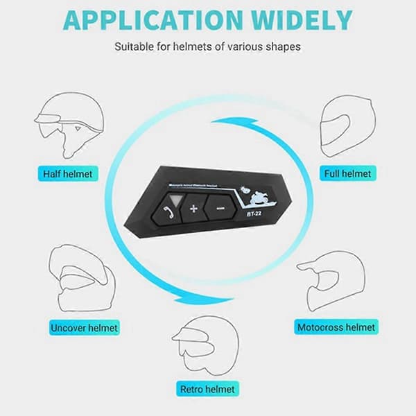 [2F]2 sæt motorcykel 5.0 Bluetooth hjelm intercom universel parring øretelefon headset med CNC støjreduktion BT22