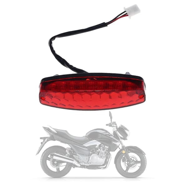 [2F]Motorcykel LED Bagbremselys Universal 12v Nummerpladelys Rød (Ruipei)