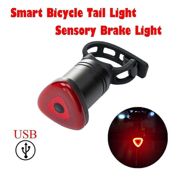 Vattentät Cykel Smart Bromsljus Sensor Led Usb Bakljus Ny
