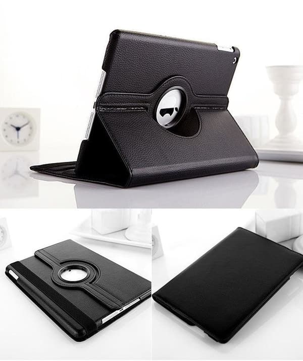 【2F】iPad Pro 12.9\" (2018) / 12.9\" (2019) etui Drejelig 360° - Sort Black black