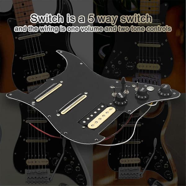SSH-Coil Splitting Elgitarr Plektrumskydd 2 Mini Humbucker + 1 Humbucker + Tystnadsknapp Laddad Pre grey