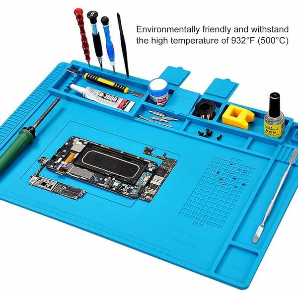 [2F]Varmebestandig silikon arbeidsmatte, vaskbar, ikke-deformerbar, for elektronikk lodding og PCB-montering