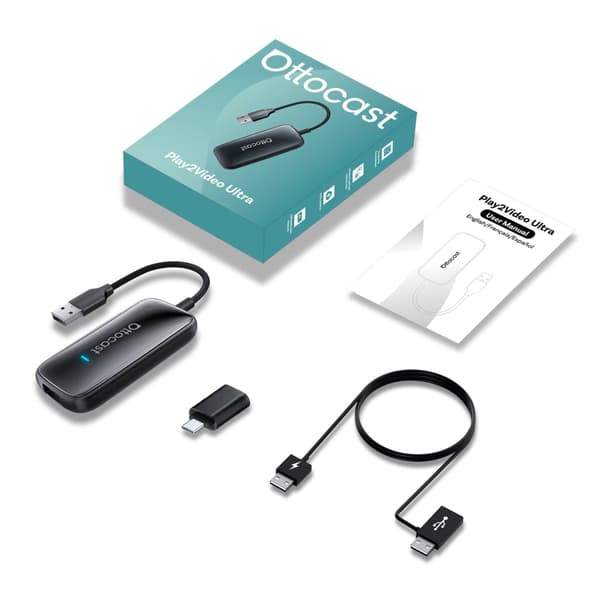 Ottocast Play2Video Ultra – Langaton All-in-1-sovitin CarPlay/Android Autolle