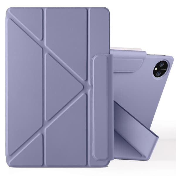 Fast Spänne Magnetisk Deformation Läderfodral för Honor MagicPad 2 12.3 Lavender Purple