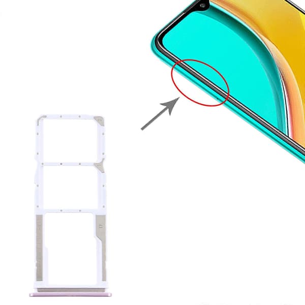 (Ny) SIM-kortskuff + Micro SD-kortskuff for Xiaomi Redmi 9/Poco C31 Pink