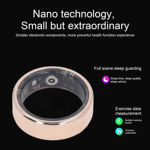 Smart Ring Dyp Vanntett BT App Fjernkontroll Fotografering Skritteller Smart Ring Helse Tracker for Søvn og Treningsovervåking