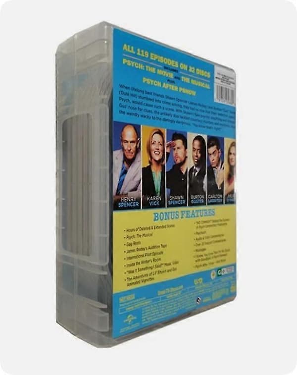 Psych: Den komplette serie sæson 1-8 (DVD, 32-disc boksæt) Ny