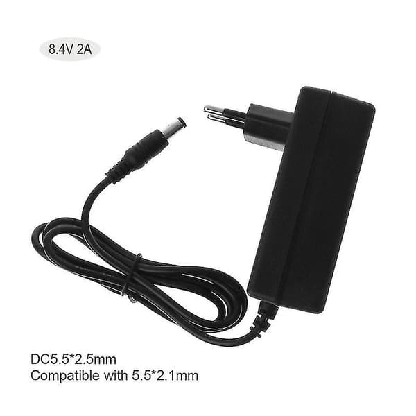 [2F]Batterioplader 8.4V 2A Strømadapter til 18650 Li-ion Lithium Batteri