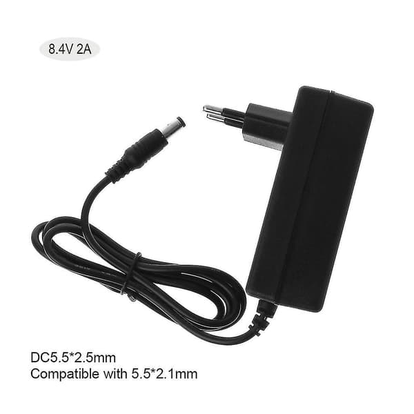 [2F]Batterioplader 8.4V 2A Strømadapter til 18650 Li-ion Lithium Batteri