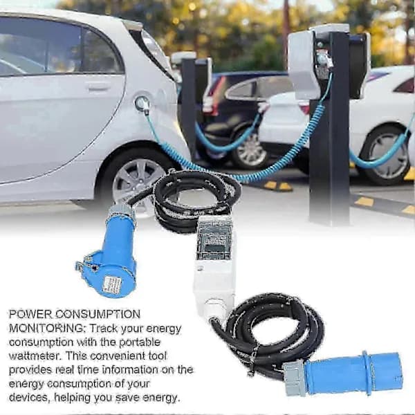 [2F]AC 220V 16A 3-polet CEE-stik med LCD digitalmåler digital strømmåler til autocamper elbil