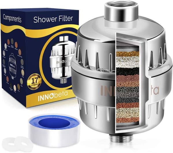 17-trinns dusjfilter for hardt vann, klorfjerningsfilter