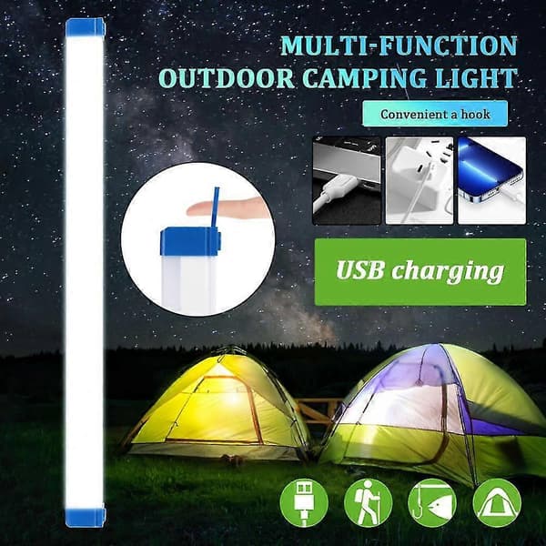 【2F】LED Rør Nattlys Magnetisk 17cm 32cm 52cm USB Oppladbart Nødlys Utendørs Bærbart Langt Strip Nødlys 30cm588