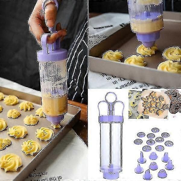 Kakformningsmaskin Pump Press Maskin Dekor Köksformverktyg Set[2F]