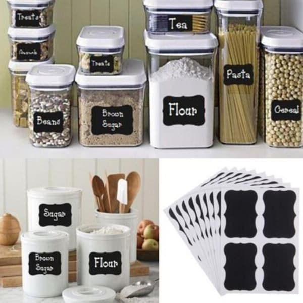[2F]36-pakkaus liitutaulutarroja, liitutaulutarroja Black black