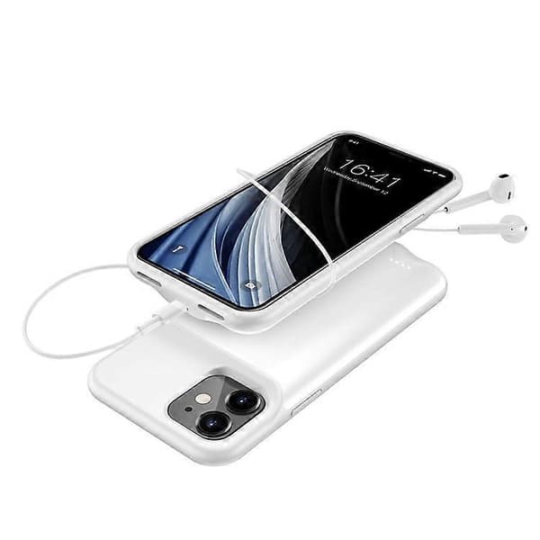 6000mAh oppladbart batteri mobiltelefonladerdeksel kompatibelt med iPhone 12 mini 5,4 tommer White