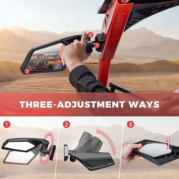 UTV sidospeglar 360 graders justerbara backspeglar Racingstil för Can Am X3 Quad-WELLNGS