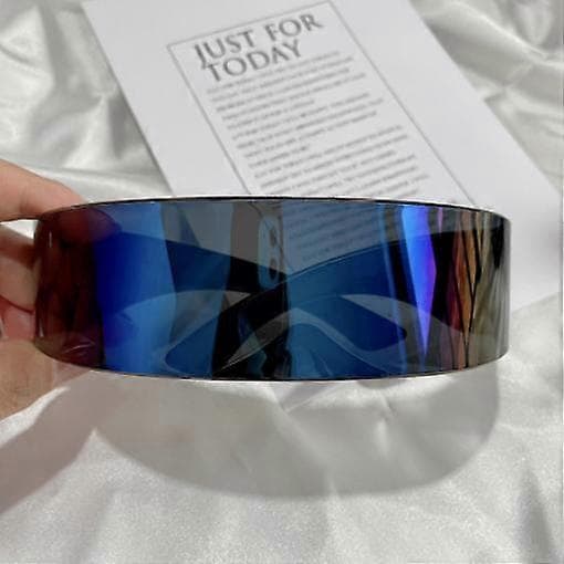 Sølvfargede speilglass visir solbriller kostyme black2