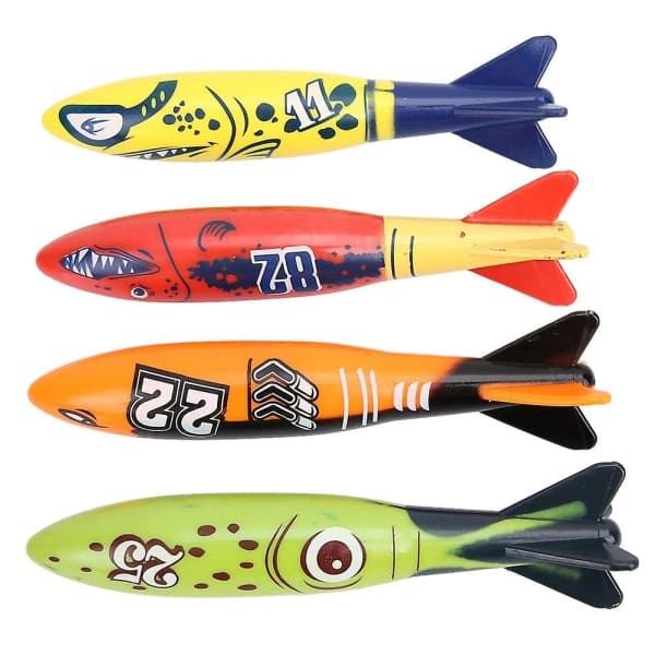 [2F]4 stk. dykker-torpedo-leker undervanns-torpedo-rakettleke