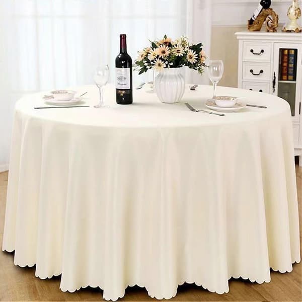 Polyester duk 71-118 tommer ensfarget for formelle arrangementer Beige S