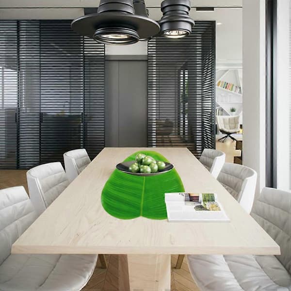 Blader Bordmatte for Beskyttelse 3 stk Kunstig Bananbladdekorasjon 3pcs Green
