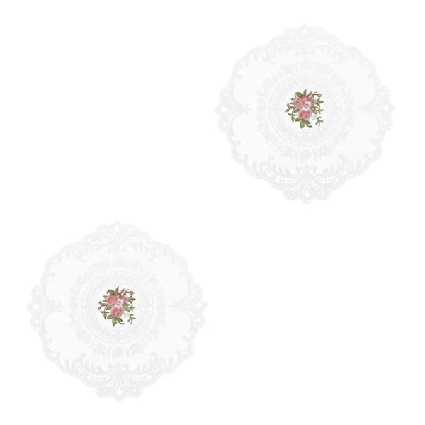 Broderad koppmatta retrodesign för hemmet 2 st bomullsdukstabletter