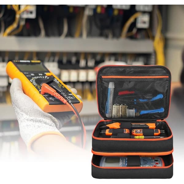 Klein Tools ET310 Kretsløpstesterveske Kompatibel med RT250 AC Strømbryterfinner GFCI Stikkontakttester Digitalt Multimeter Verktøyveske