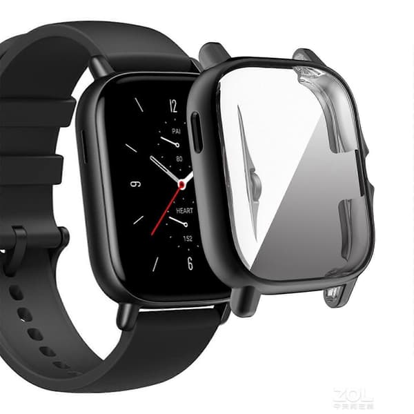 For Amazfit GTS 2 Full Coverage TPU Electroplating Watch Case Black