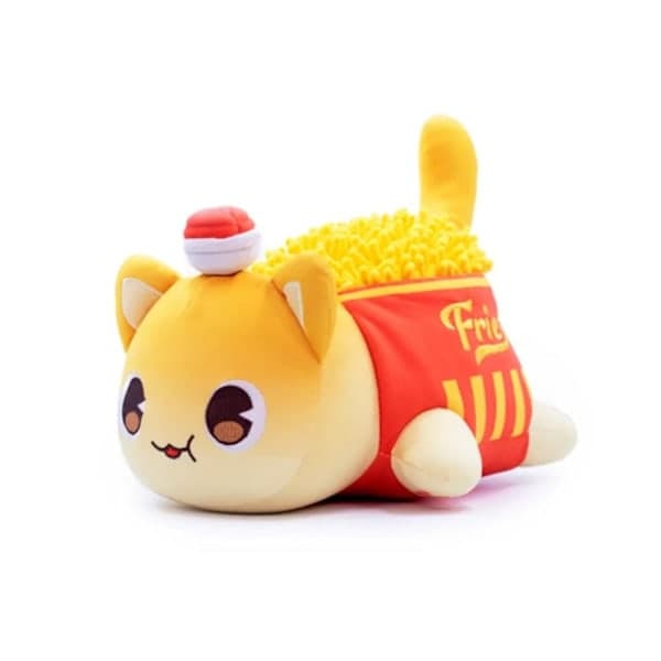 25 cm Meemeow Aphmau plyslegetøj pomfritter hamburger kattelegetøj 4