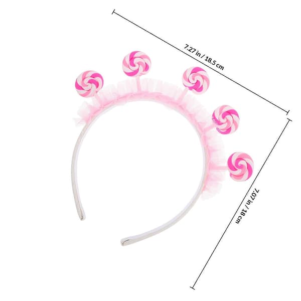 Barn Godteri Lollipop Hårbånd Rosa for Feriefeiring