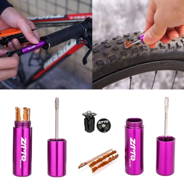 MTB Slangeløse Dekk i Aluminiumslegering Fiks Punktering Raskt Bærbart Dekkpluggsett A
