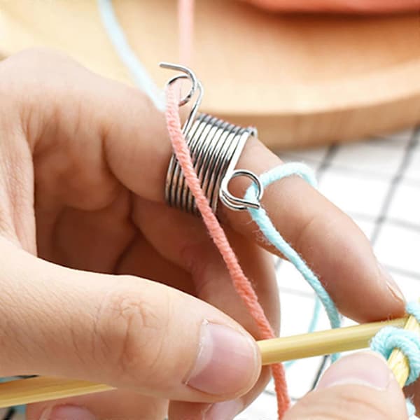 Heklespenning Ring Strikke Hekle Ring for Raskere Hekling 4 Stk Sett