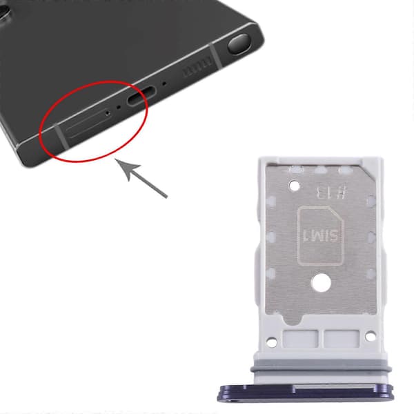 (Ny) For Samsung Galaxy S24 / S24+ 5G KOMPATIBEL SIM + SIM-kortskuff Blue