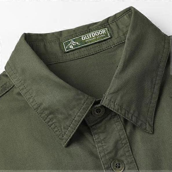 Arbeidsskjorte med lange ermer for menn (S-4XL) green 2XL