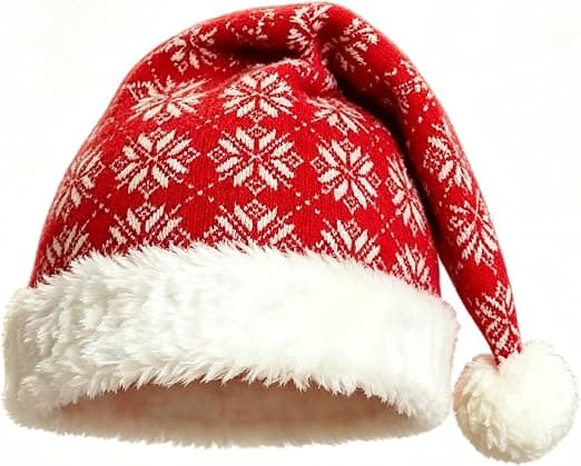 Stickad tomteluva, mjuk tomte-kostymmössa