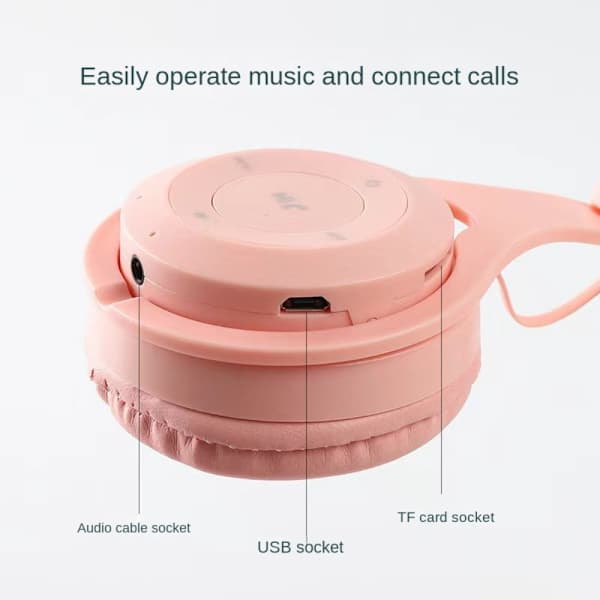 Trådløse Bluetooth-hodetelefoner Pink