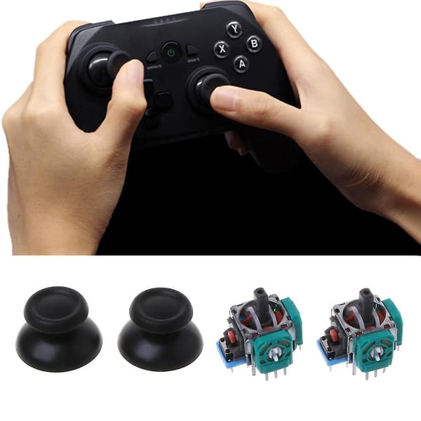 Joystick reparationsværktøj til controller Thumbstick udskiftningsreparationssæt Svart