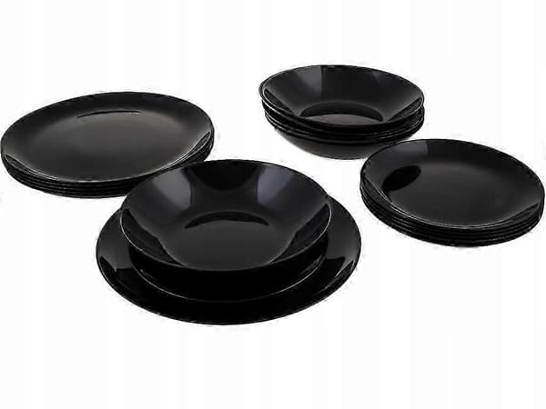 Astiasarja Diwal Luminarc 24 osaa mustat lautaset black