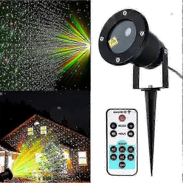 Utendørs laserprojektorlampe, rødt og grønt laserlys, hageplenbelysning