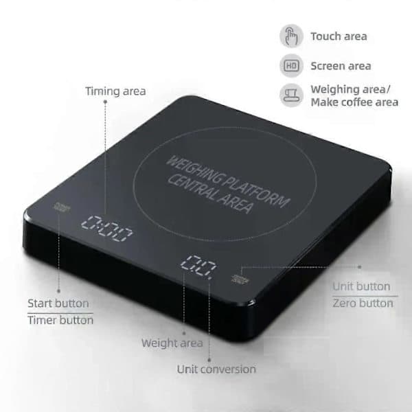 Timemore Black Mirror Basic + Høypresisjon Elektronisk Vekt Espresso Kaffevekt Smart Vekt Automatisk Timer Kjøkkenvekt