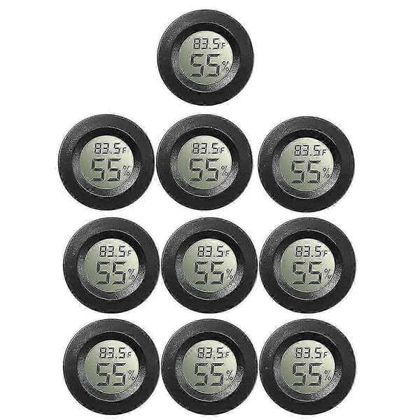 [2F]10-pakning Mini Hygrometer Termometer Måler Digital LCD-skjerm for Drivhus Barnehage Reptil Inkubator
