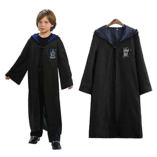 Harry Potter 6-dels sett Magisk Trollmann Cosplay Kostyme Kappe Blue 85cm