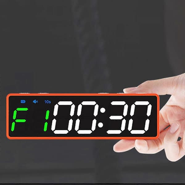 Träning Gym Timer Intervall Timer Klocka LED Intervall Timer Nedräkning/Uppräkning Black