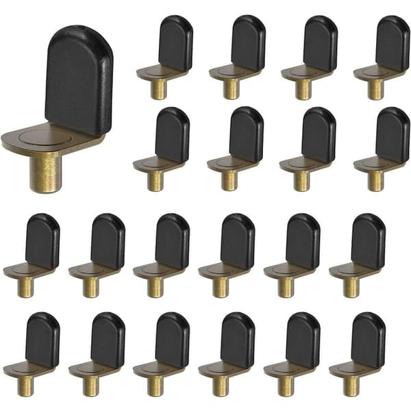 [2F]Bronze hyldebeslag, glasbeslag til møbler, skabe, reoler, stiftformet hyldebeslag, 30-pak.
