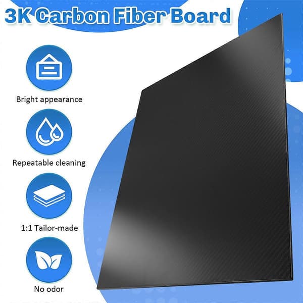400x500x3.0mm 3K Kolfiberark UV-skyddande Kolfiberplatta