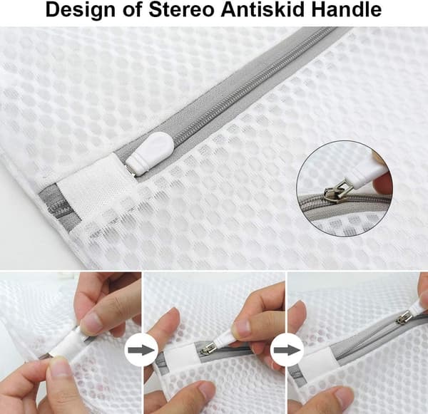 [2F] Tvättväska extra stor storlek, 4-pack delikat polyester med dragkedja, för kläder, resor